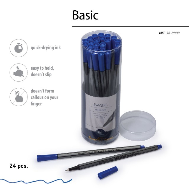 Ручка капиллярная BV Basic синяя 0.4мм Превью 2