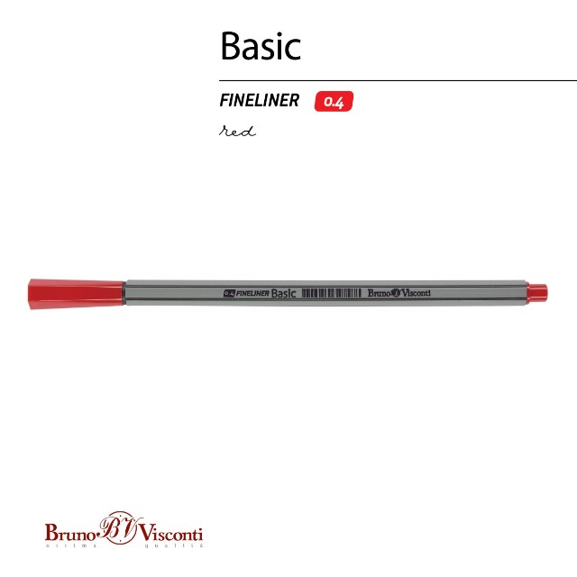 Ручка капиллярная BV Basic красная 0.4мм Превью 3