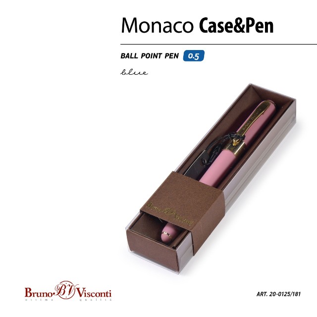 Ручка подар шар BV Monaco синяя 0,5мм розовый Превью 2