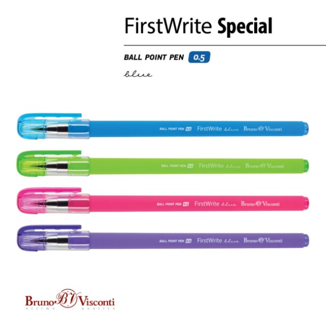 Ручка шариковая синяя BV FirstWrite Special 0.5мм Превью 3