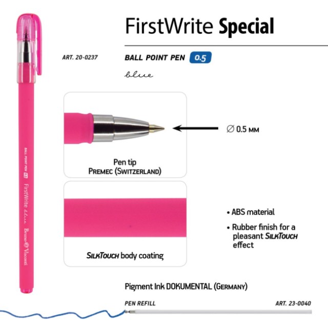 Ручка шариковая синяя BV FirstWrite Special 0.5мм Превью 6