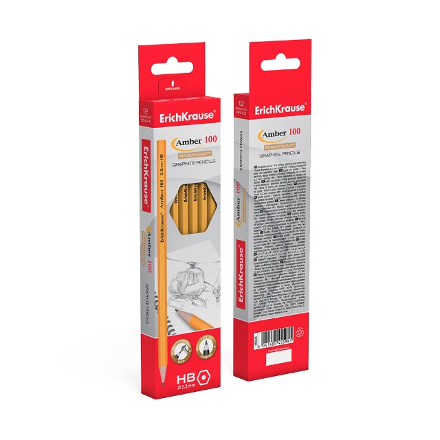Карандаш ч/гр HB EK Amber 100 б/ластика Превью 2