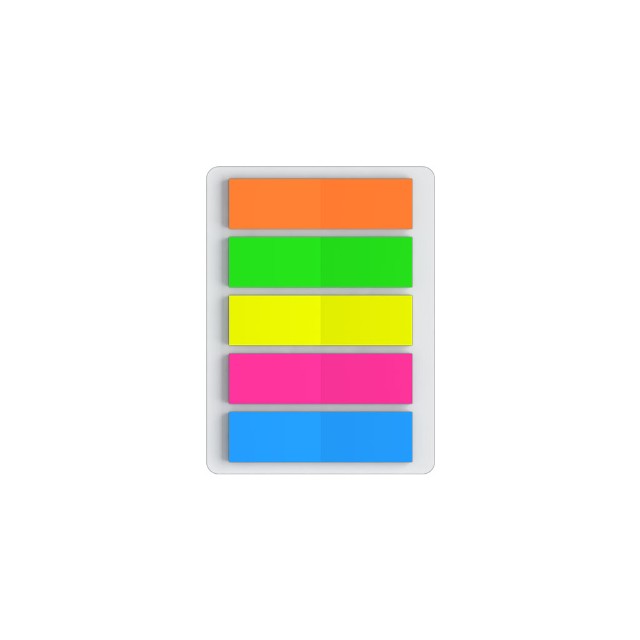 Блок липкий Закладки-разделители пласт 5цв 100л неон Превью 3