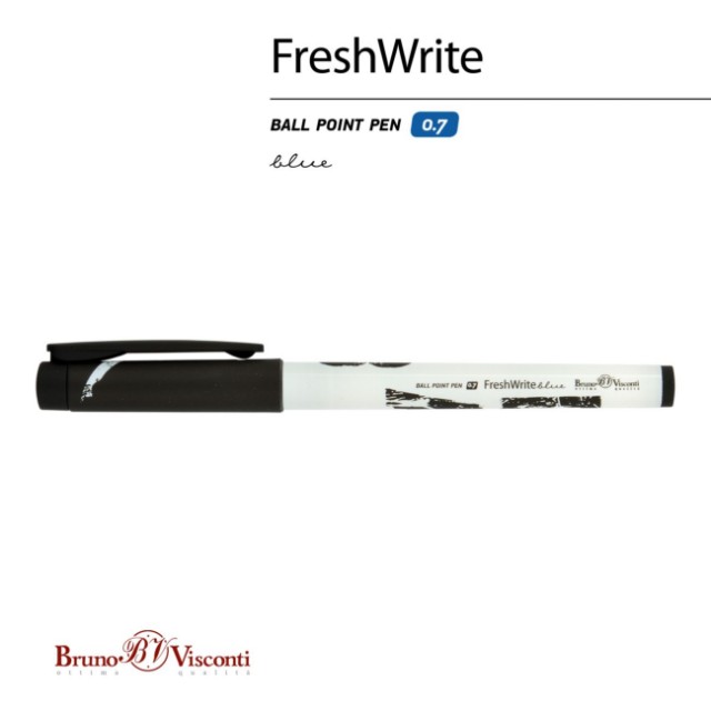 Ручка шариковая синяя BV FreshWrite Dab 0.7мм принт Превью 2