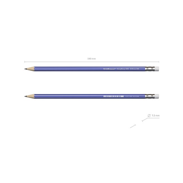 Карандаш ч/гр HB EK Grafica 101 с/ластиком Превью 2