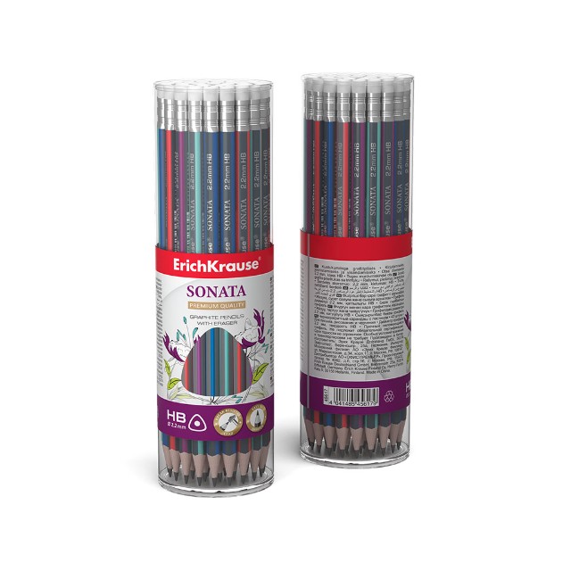Карандаш ч/гр HB EK Sonata с/ластиком Превью 2