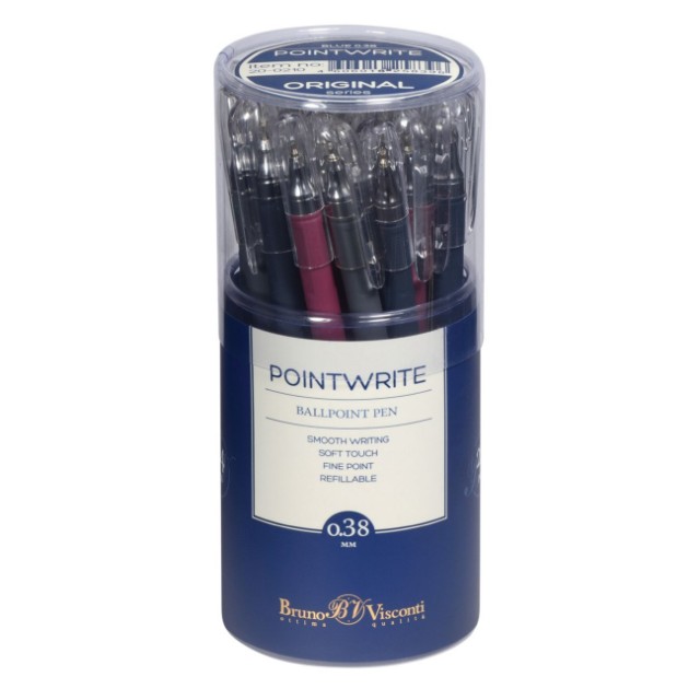 Ручка шариковая синяя BV PointWrite Original 0.38 (ассорти 3цв) Превью 3