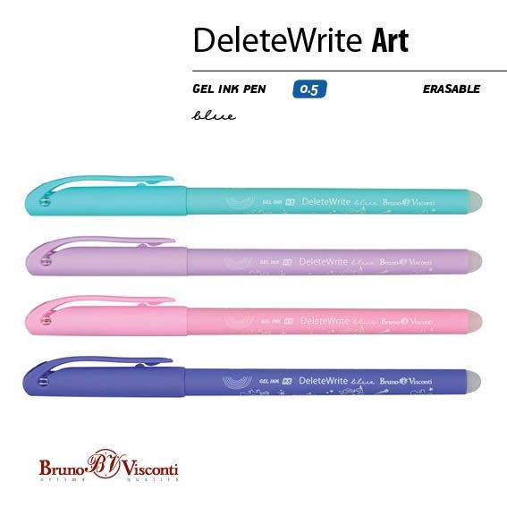 Ручка гелевая Пиши-стирай синяя BV Delete Write Art Единорог Превью 3
