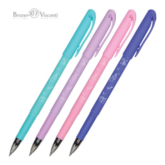Ручка гелевая Пиши-стирай синяя BV Delete Write Art Единорог