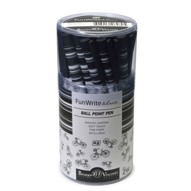 Ручка шариковая синяя BV FunWrite Велосипеды 0.5 принт Превью 3