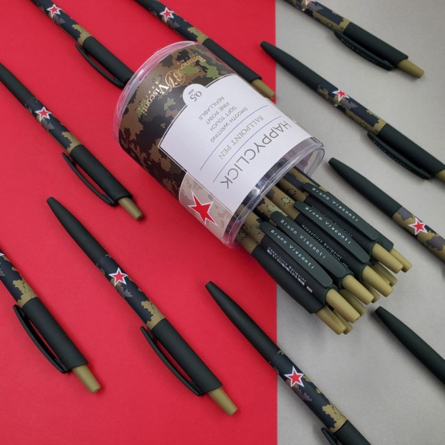 Ручка шариковая синяя BV HappyClick Милитари 0.5 Превью 8