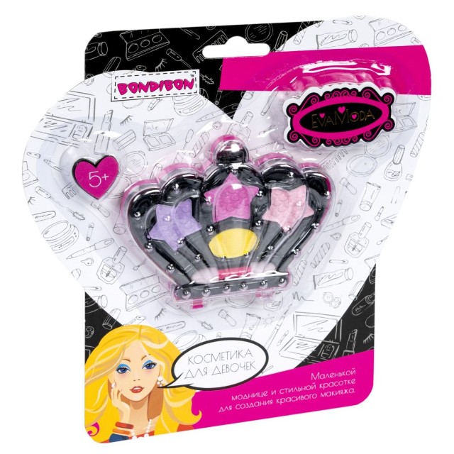 Набор детской декоративной косметики Bondibon Eva Moda Корона с тенями