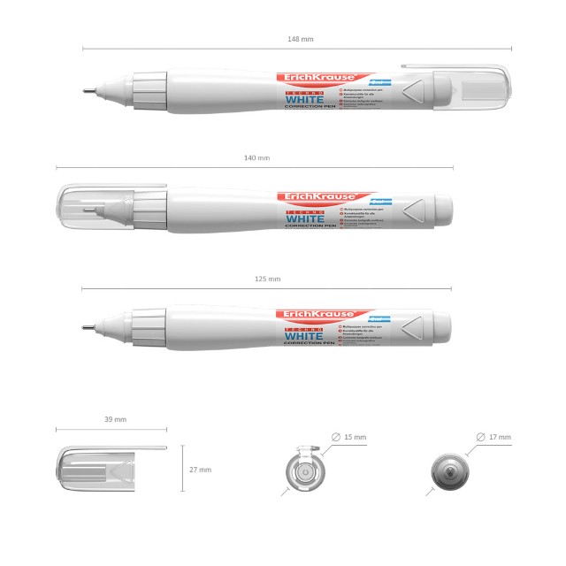 Штрих-ручка 6мл Techno white Превью 4