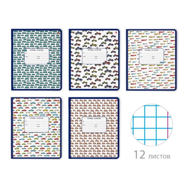 Тетрадь 12л клетка Happy Boy Превью 0