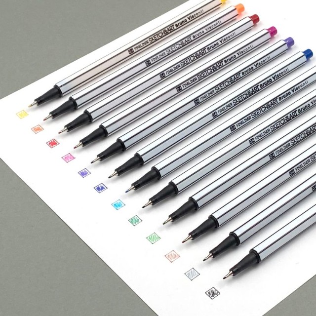Ручки капиллярные 12 цв BV Basic 0,4мм Превью 5