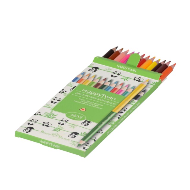 Карандаши цветные 24 цв 12 шт BV HappyTwin Превью 1