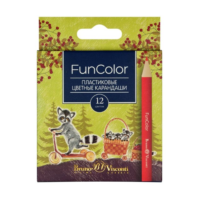Карандаши цветные 12 цв пластик BV Fun Color УКОРОЧ Превью 13