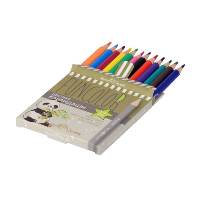 Карандаши цветные 12 цв пластик BV Fun Color УКОРОЧ Превью 8