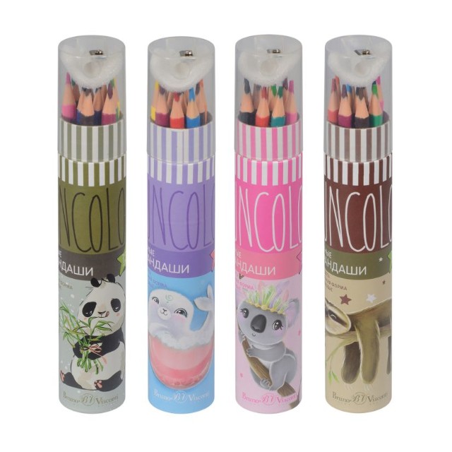 Карандаши цветные 12 цв пластик BV FunColor в тубе Превью 4