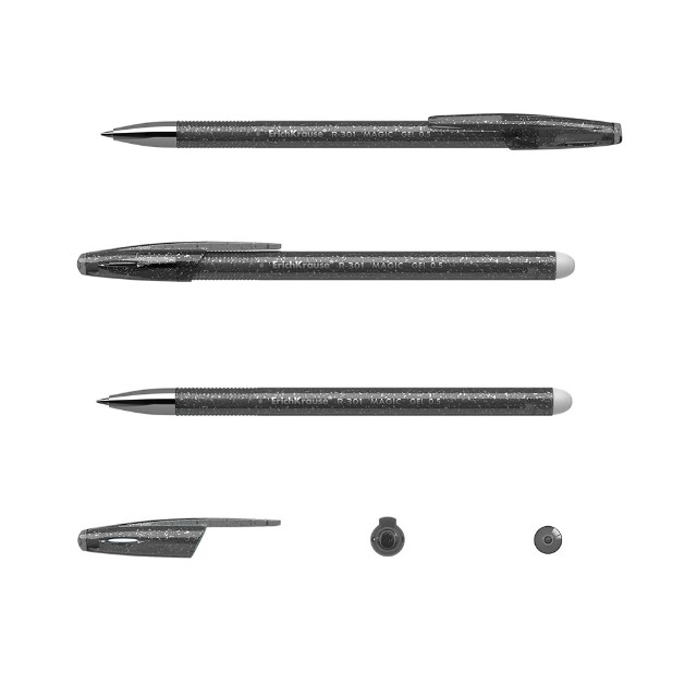 Ручка гелевая Пиши-стирай черная EK 0,4мм R-301 серый корпус Превью 3