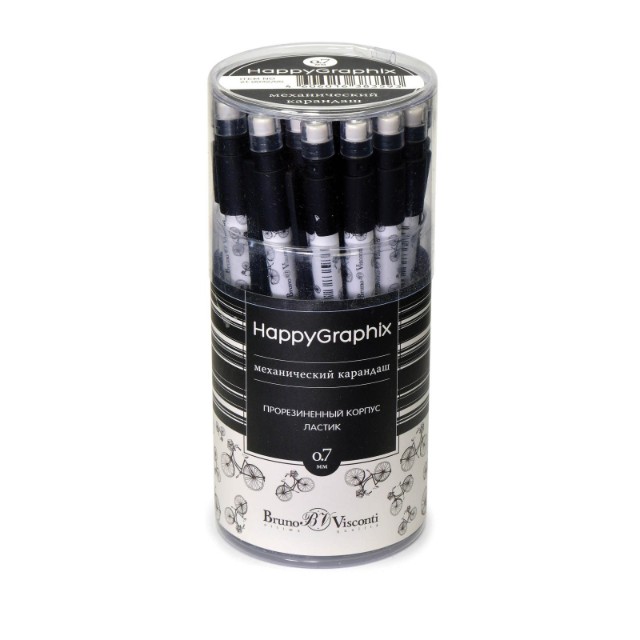 Карандаш мех. 0.7мм BV HappyGraphix Велосипеды с/ластиком Превью 3