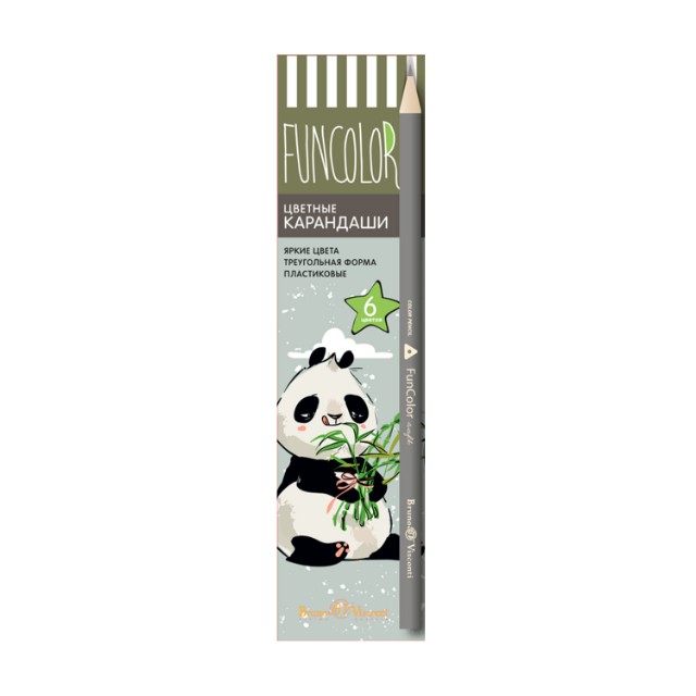 Карандаши цветные 6 цв пластик BV FunColor Превью 5