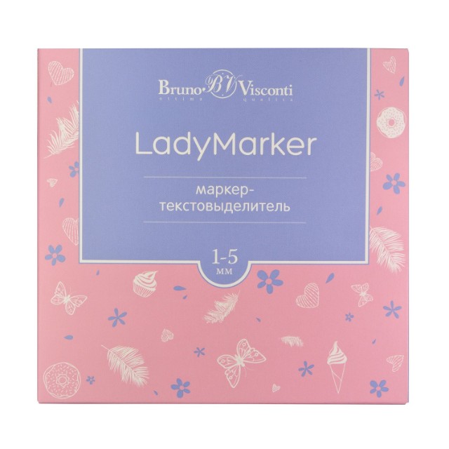 Маркер-выделитель розовый 1-5мм пастель Превью 1