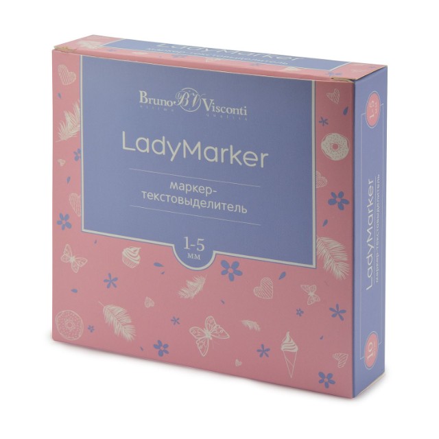 Маркер-выделитель розовый 1-5мм пастель Превью 2