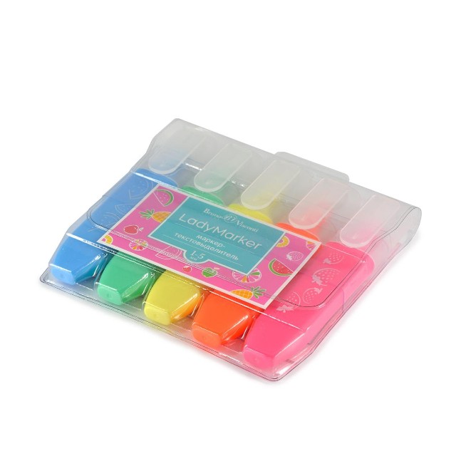 Маркеры-выделители 5шт 1-5мм неон Превью 7